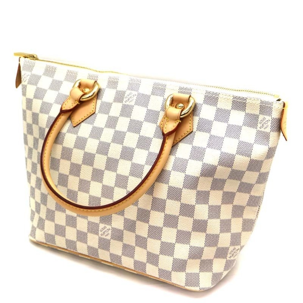 LOUIS VUITTON Saleya Handbag Damier Canvas Azur White